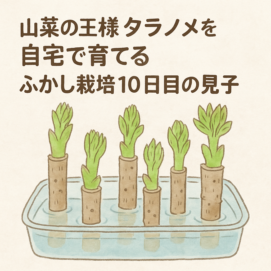山菜の王様タラノメを自宅で育てる！ふかし栽培10日目の様子 - こ 