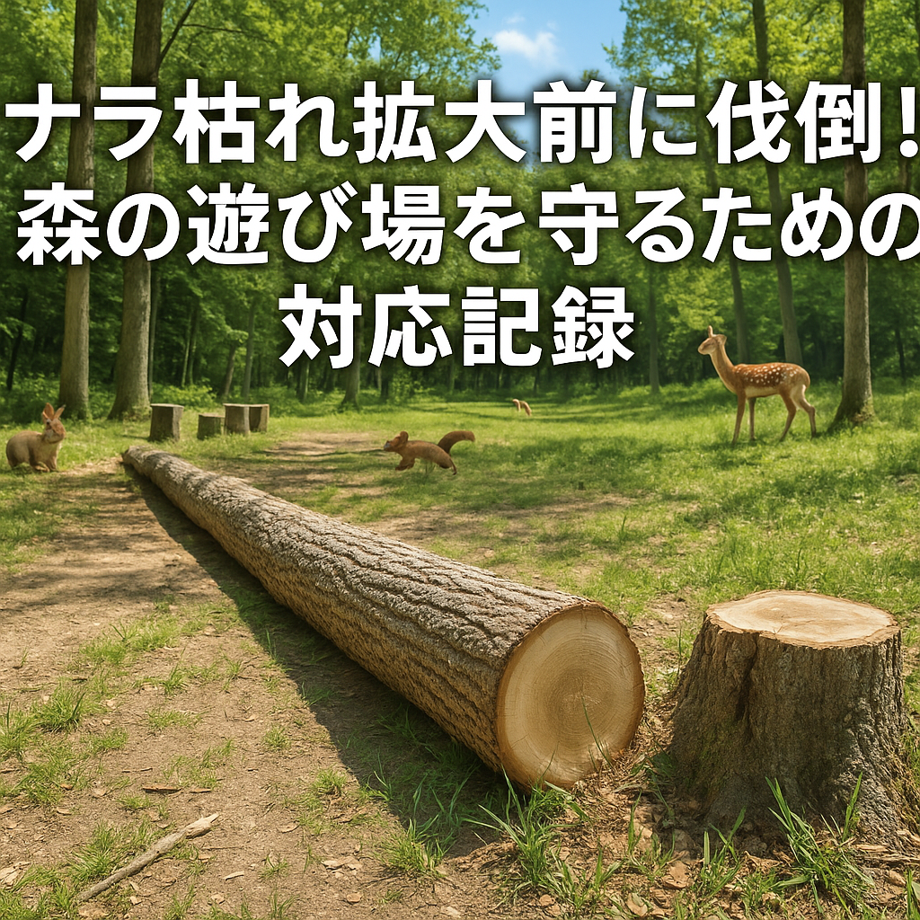 ナラ枯れ伐倒